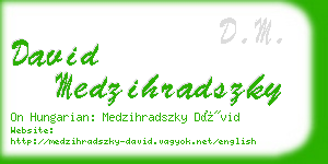 david medzihradszky business card